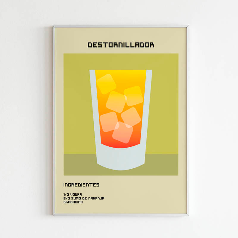 Lámina Decorativa Cocktail "Destornillador"