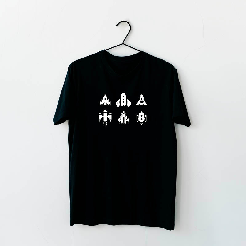 Black "STARSHIPS" T-shirt