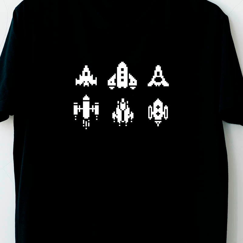 Black "STARSHIPS" T-shirt