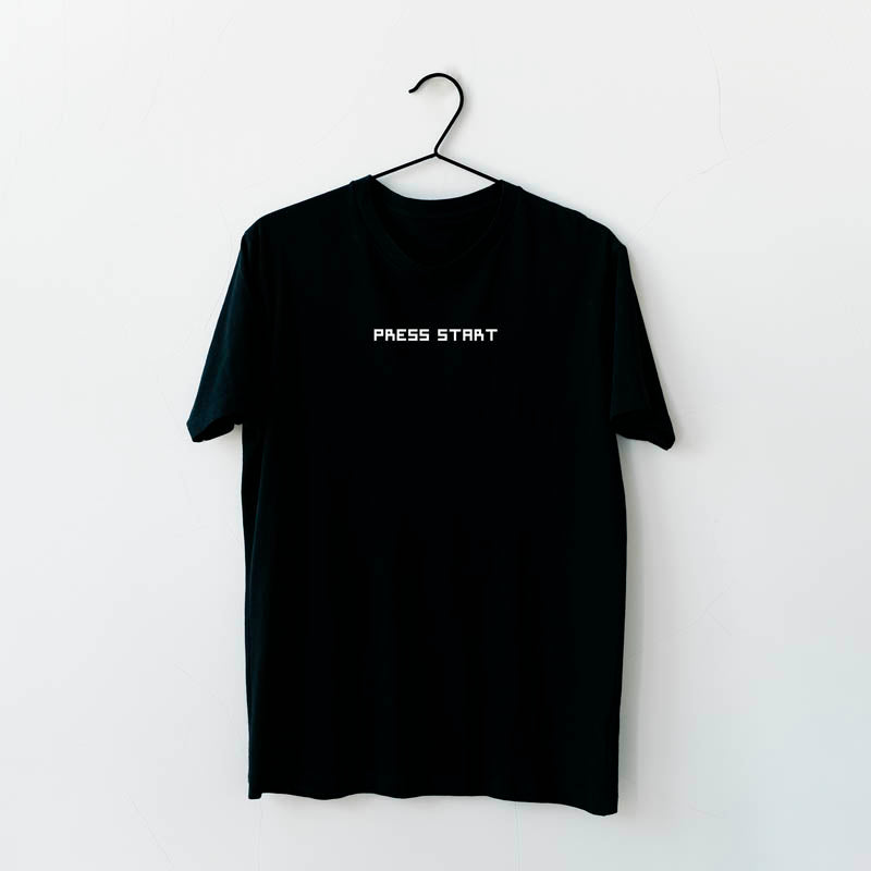 Black "PRESS START" T-shirt