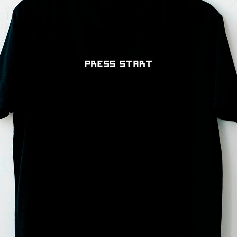 Black "PRESS START" T-shirt