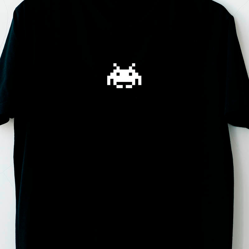 Black T-shirt "MARTIAN WHITE"