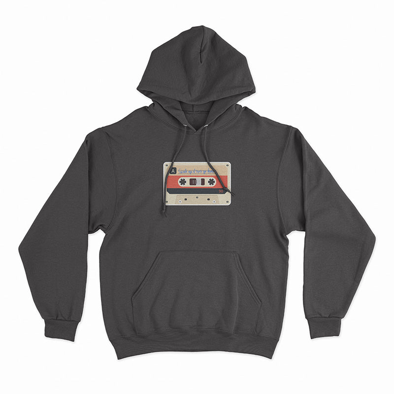 Black Hoodie with cream and red Cassette