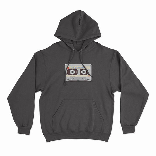 Black Hoodie Sweatshirt with Transparent Cassette