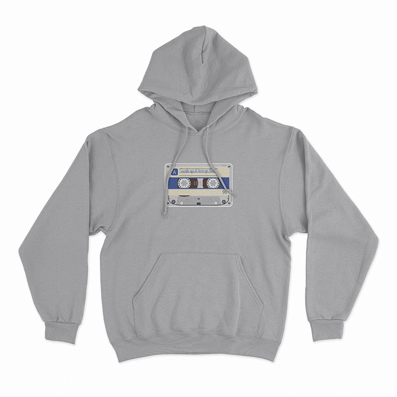 Gray Hoodie with Blue Cassette