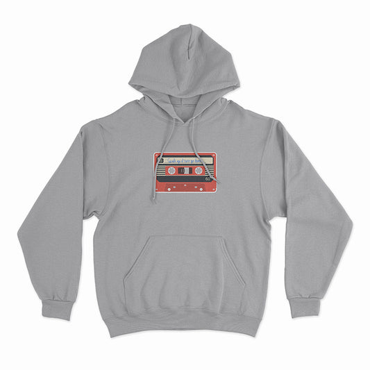 Sudadera Hoodie Gris con Cassette rojo