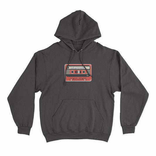 Sudadera Hoodie Negra con Cassette rojo