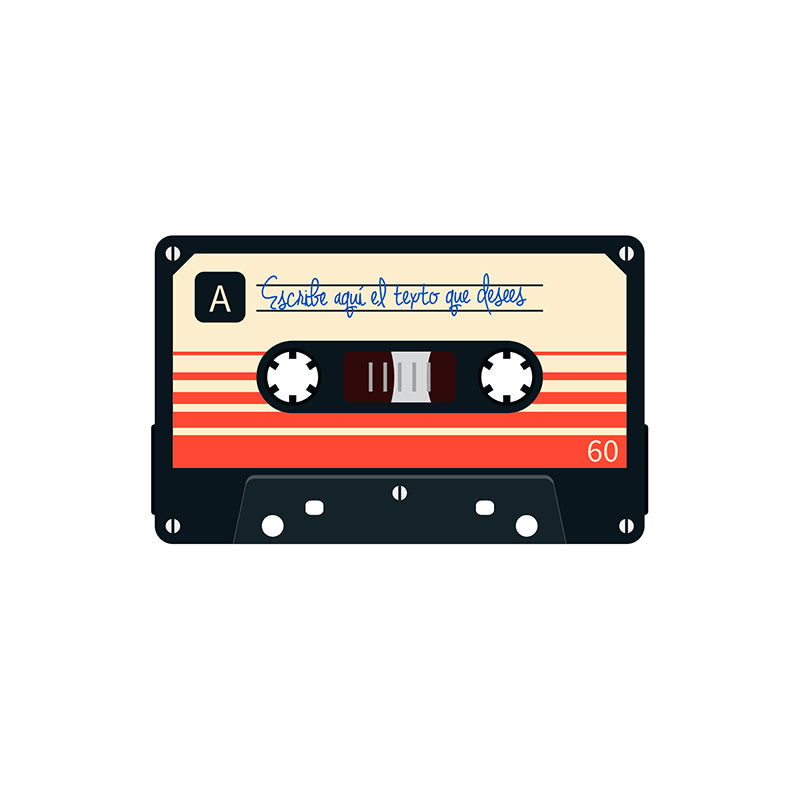 White T-shirt with cream-colored Cassette