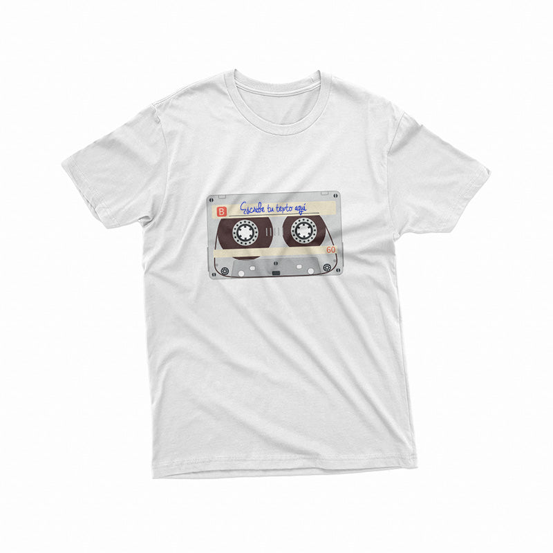 Camiseta Blanca con Cassette transparente