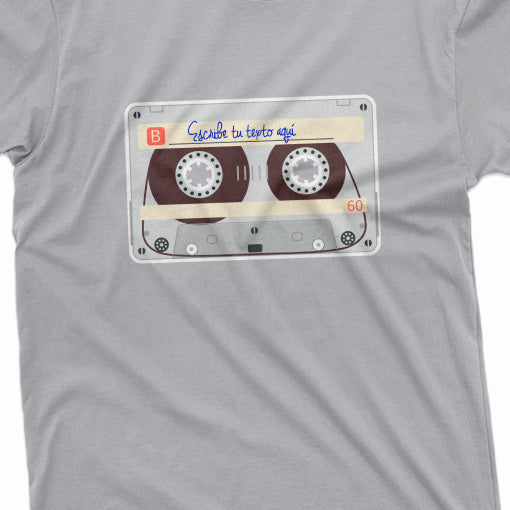 Camiseta Gris con Cassette transparente