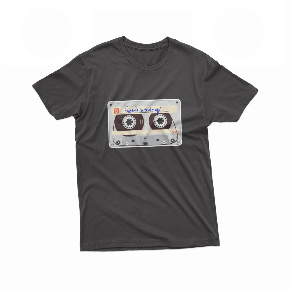 Black T-shirt with transparent Cassette