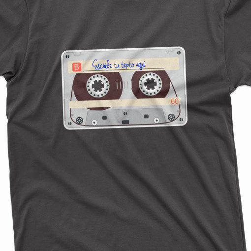 Black T-shirt with transparent Cassette