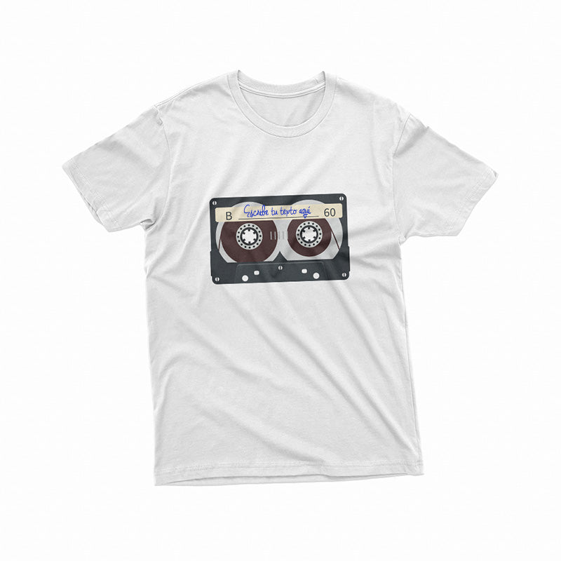 White T-shirt with black and transparent Cassette