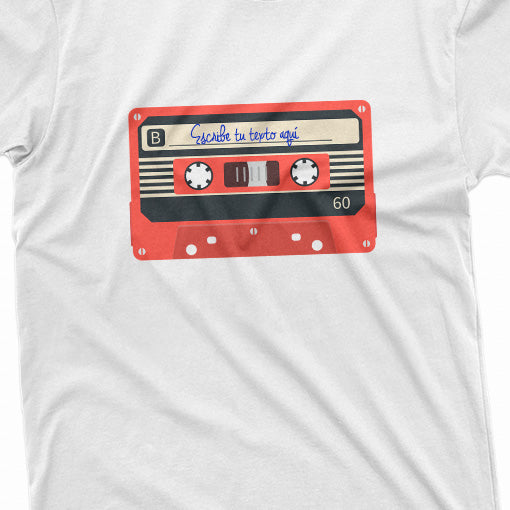 Camiseta Blanca con Cassette rojo