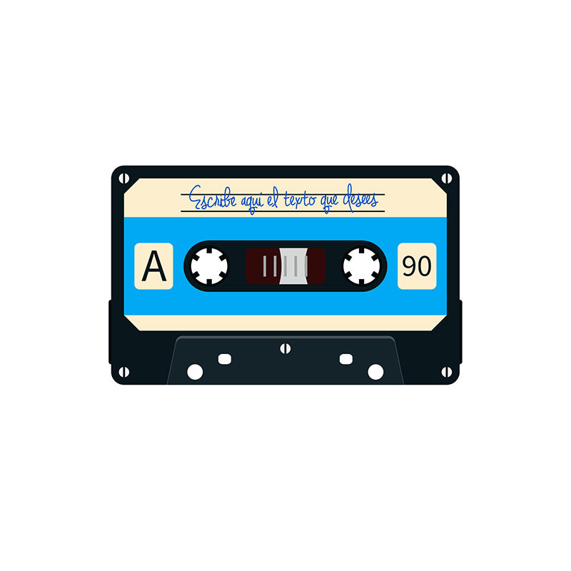 White T-shirt with blue and cream Cassette