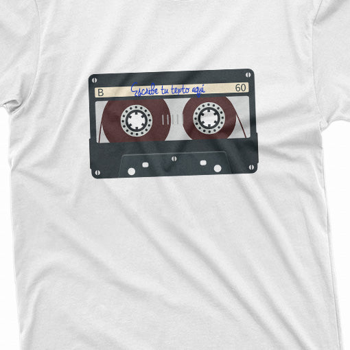 Camiseta Blanca con Cassette negro